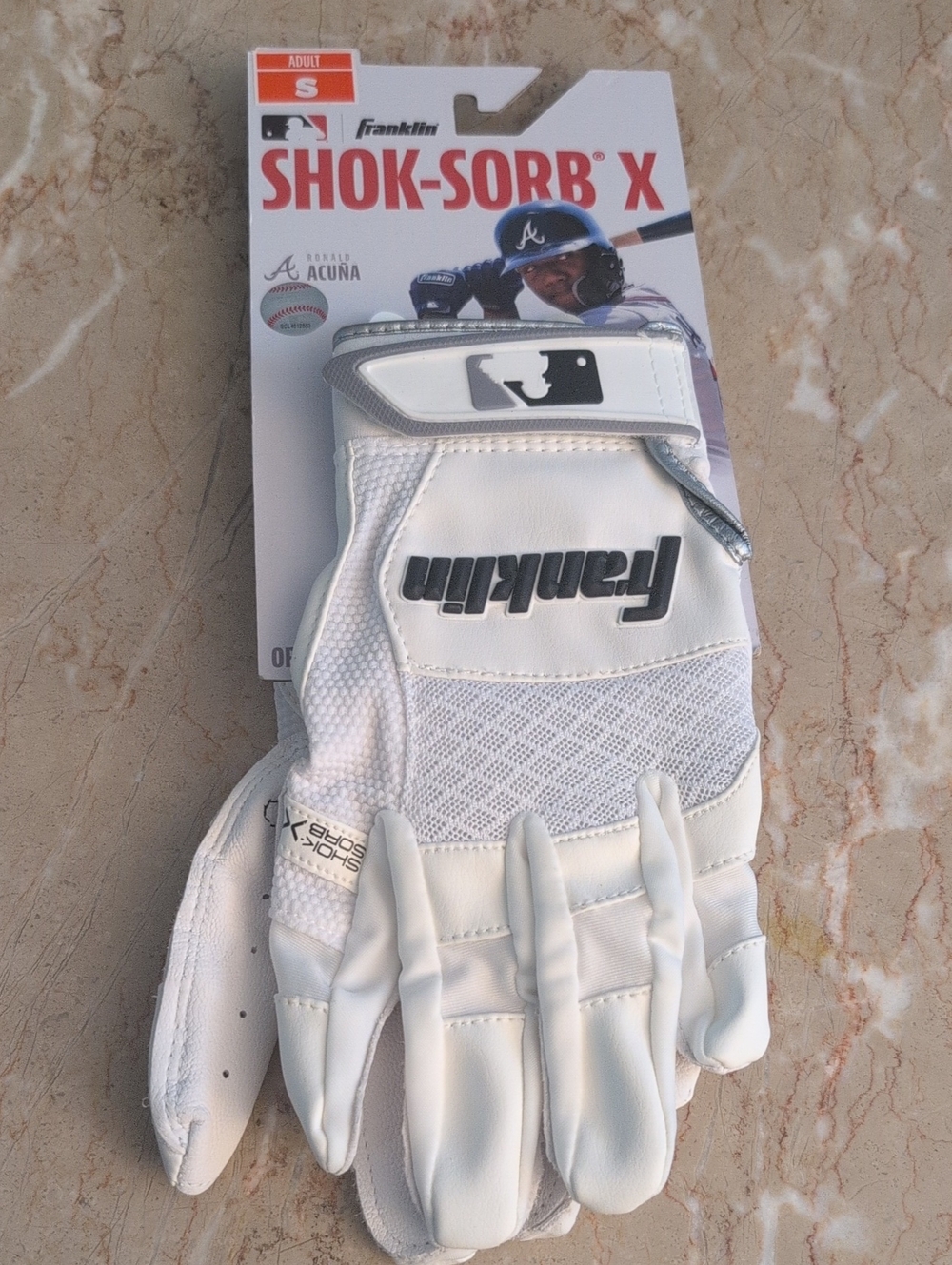 Men's White Shok-Sorb X Batting Glove